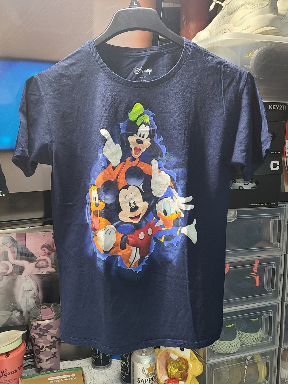 Disney Navy Short-Sleeve Tee with Mickey & Friends Graphic